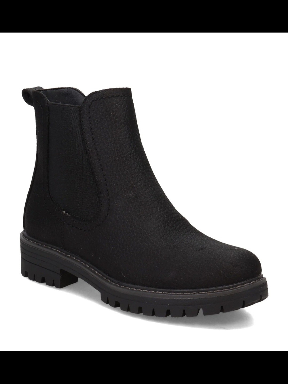 Black Chelsea Lug Sole Boot - Women's
